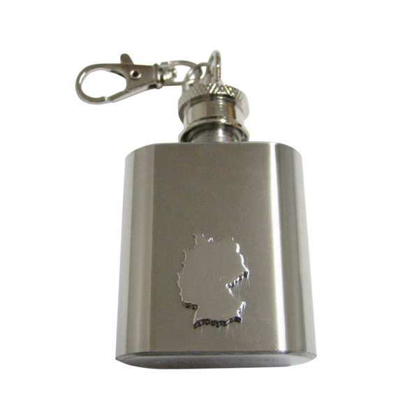 Germany Map Shape Keychain Flask - Picture 1 of 1